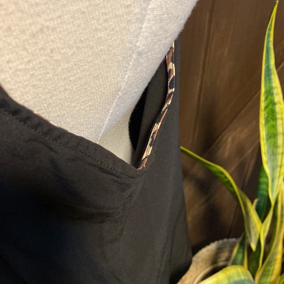 Black CL tank top with cheetah trim - Picture 5 of 9